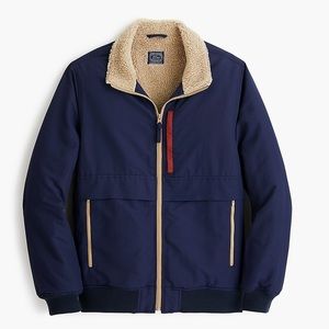 J Crew windbreaker with sherpa lining